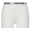 white athletic hip protection pants with fempro armour branding on the waistband