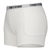 white athletic hip protection pants with fempro armour branding on the waistband