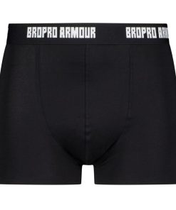 Black protection pants with "BROPRO ARMOUR" printed on the waistband