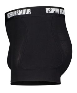 Black protection pants with "BROPRO ARMOUR" printed on the waistband
