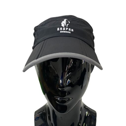 black bropro armour sports cap on a glossy mannequin head