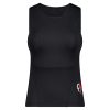 black sleeveless motorcycle base layer with a red and white logo on the side