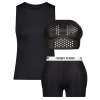protective sports gear set for women including a tank top padded chest guard and shorts