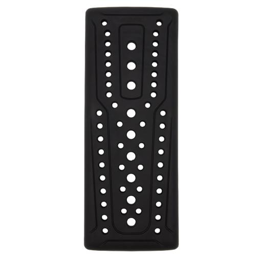 black protective back armor with ventilation holes and safety certification