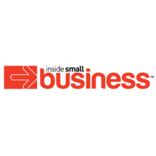 inside small business logo with a distinctive red and white color scheme