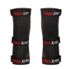 Black Fempro Armour knee guards with adjustable straps for optimal support and protection.