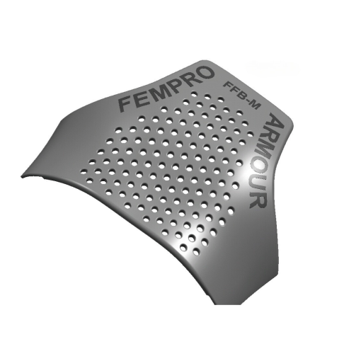 Black back protection pad with perforated design